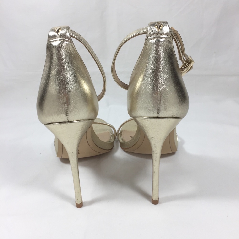 SOLD SAM EDELMAN Nadya Gold Ankle Stiletto Heels - Picture 5 of 8